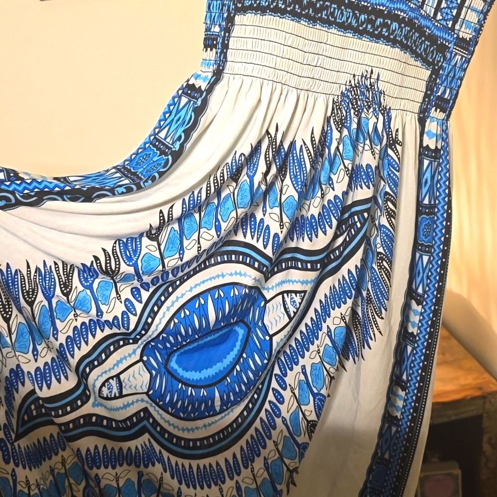 Blue and white evil eye dress - Picture 3 of 3